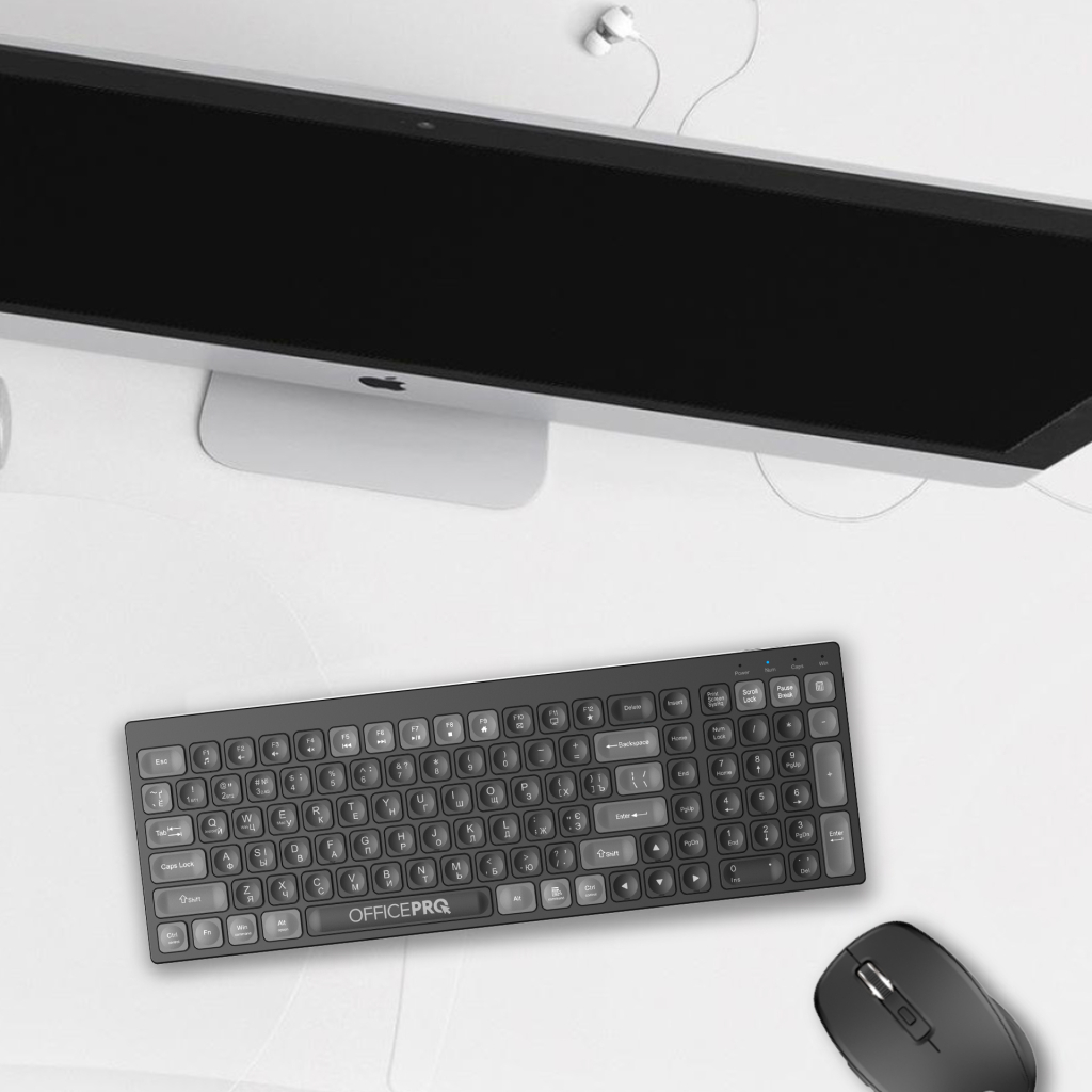 Клавіатура OfficePro SK985B Wireless/Bluetooth Black (SK985B)