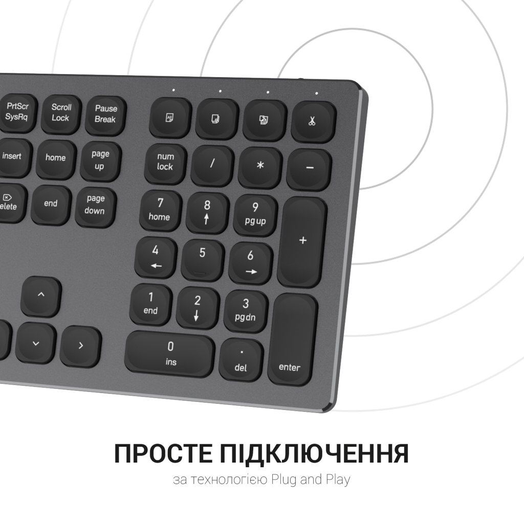 Клавіатура OfficePro SK1550 Wireless Black (SK1550B)