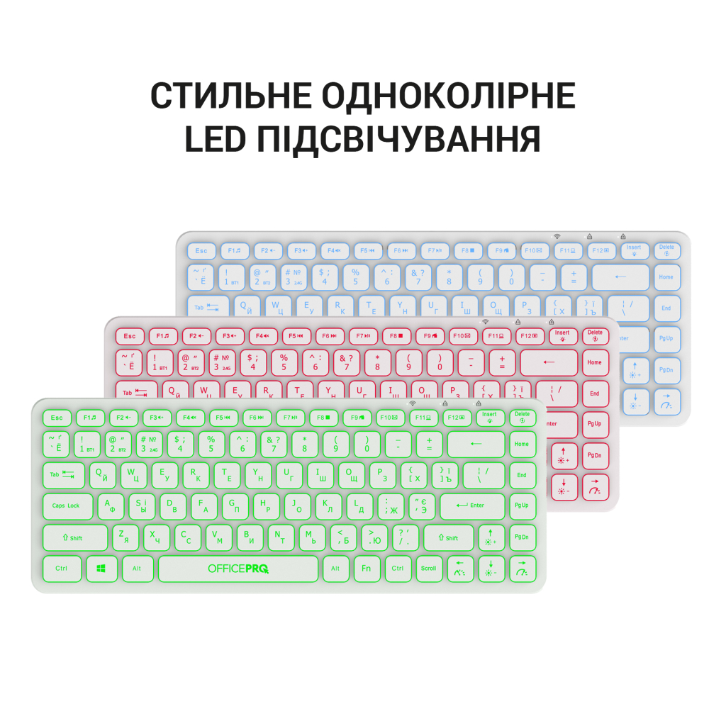Клавіатура OfficePro SK790W Wireless/Bluetooth White (SK790W)