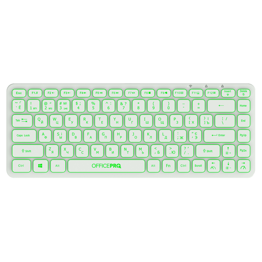 Клавіатура OfficePro SK790W Wireless/Bluetooth White (SK790W)