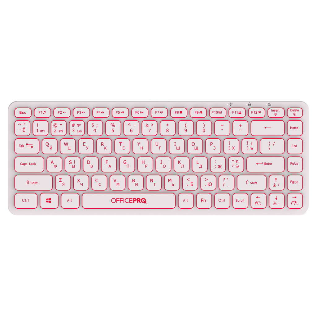 Клавіатура OfficePro SK790W Wireless/Bluetooth White (SK790W)