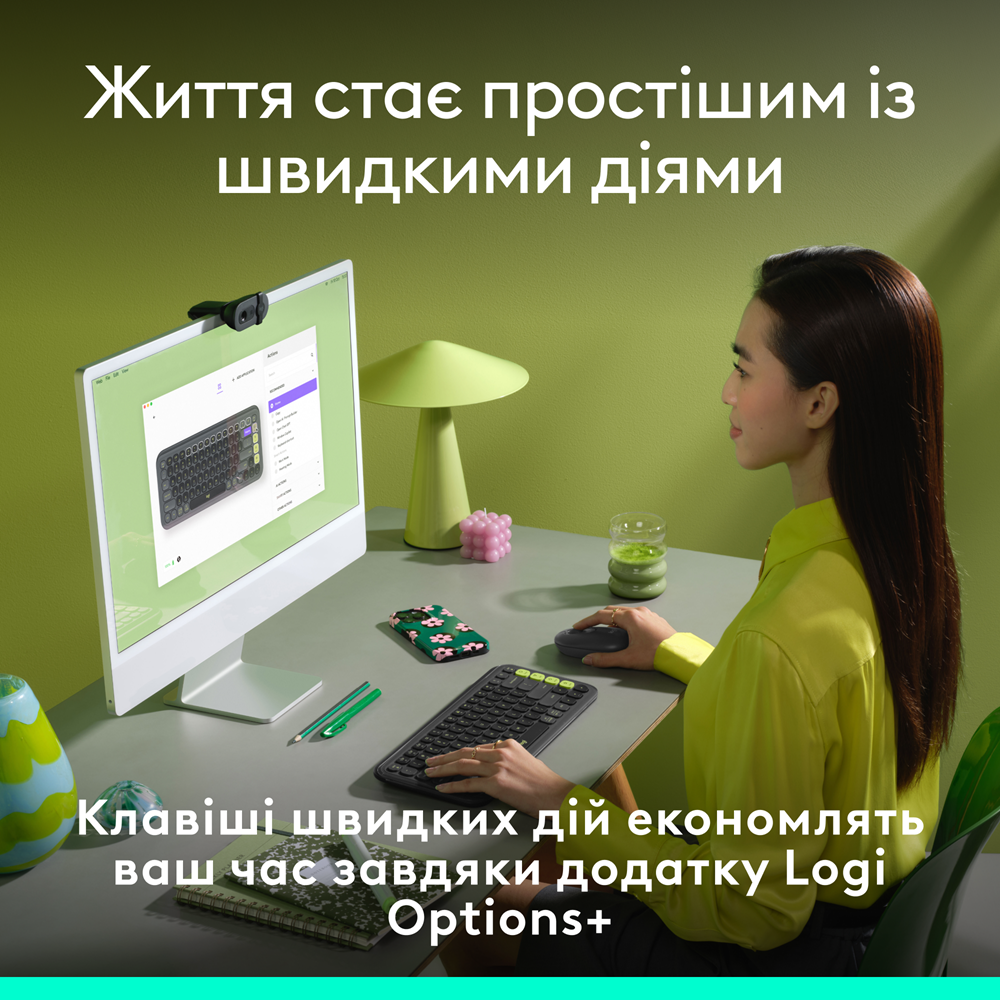 Клавіатура Logitech POP Icon Keys Graphite UKR (L920-013157)