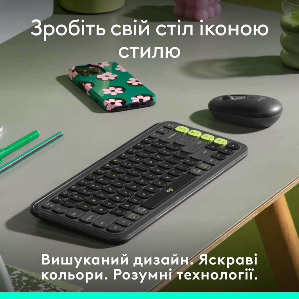 Клавіатура Logitech POP Icon Keys Graphite UKR (L920-013157)