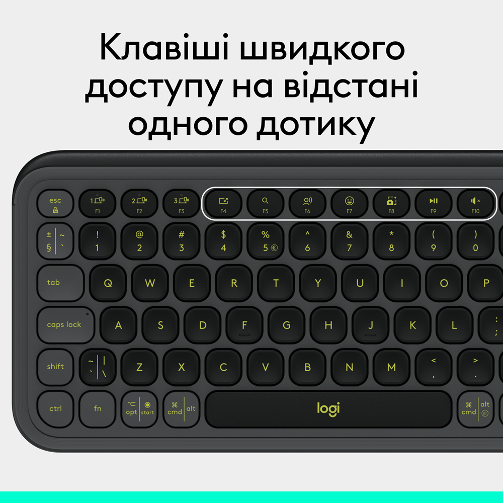 Клавіатура Logitech POP Icon Keys Graphite UKR (L920-013157)