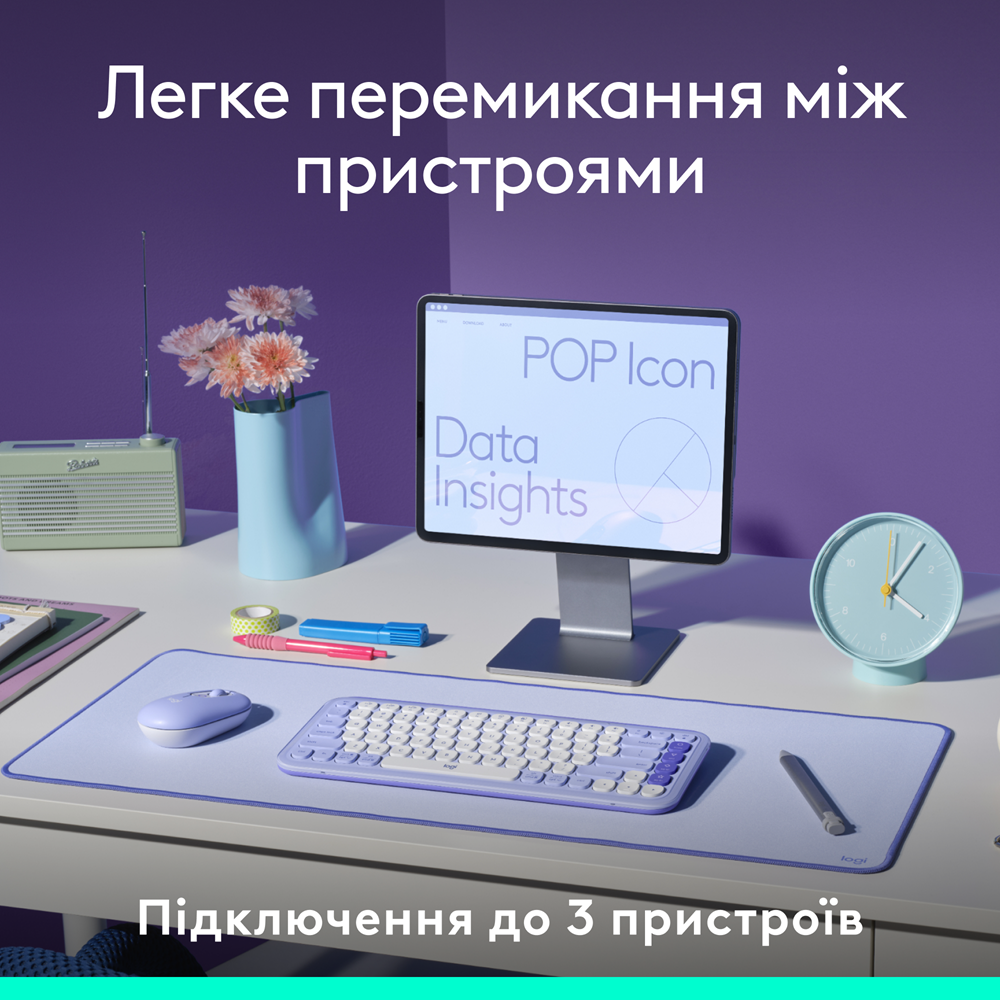 Клавіатура Logitech POP Icon Keys Graphite UKR (L920-013157)