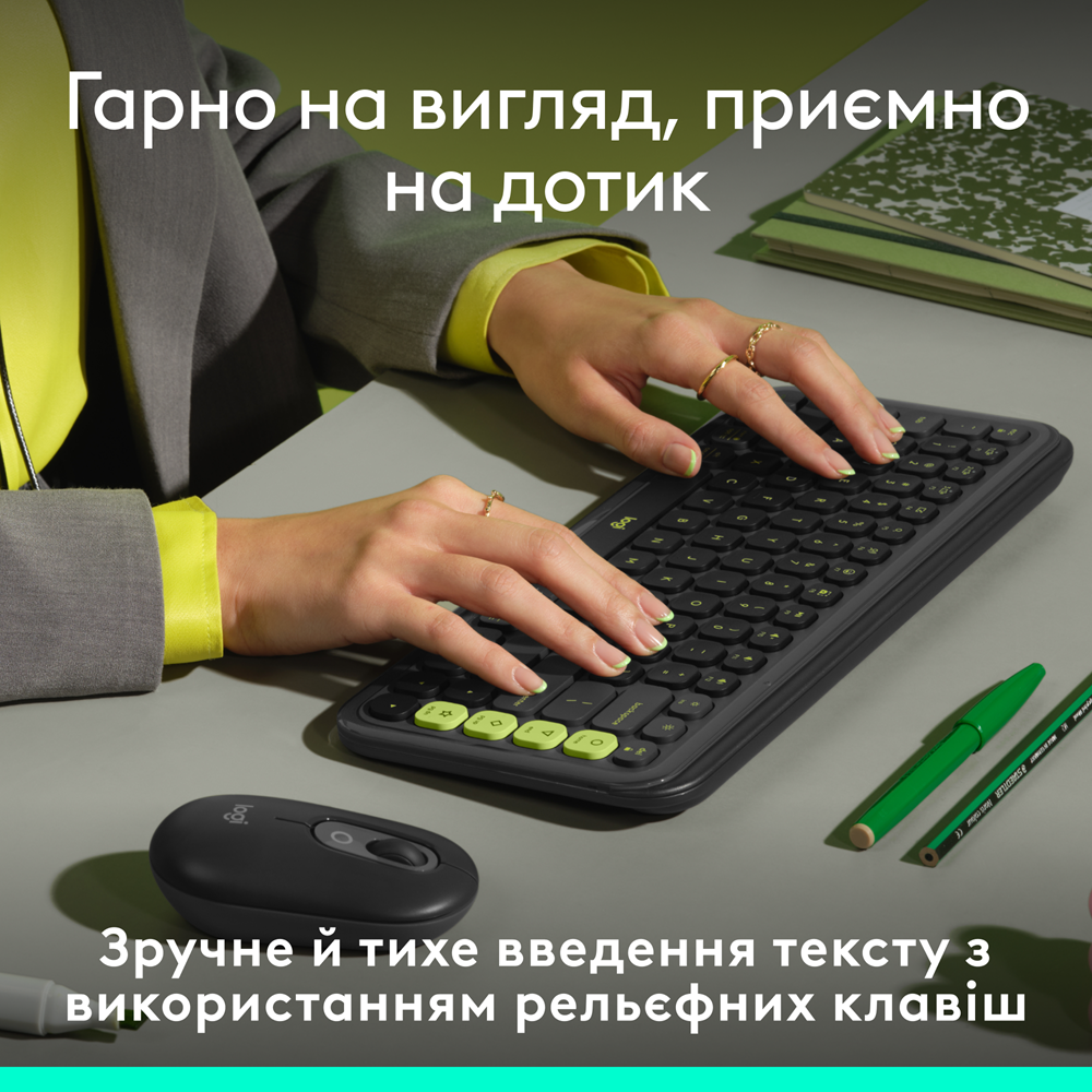 Клавіатура Logitech POP Icon Keys Graphite UKR (L920-013157)