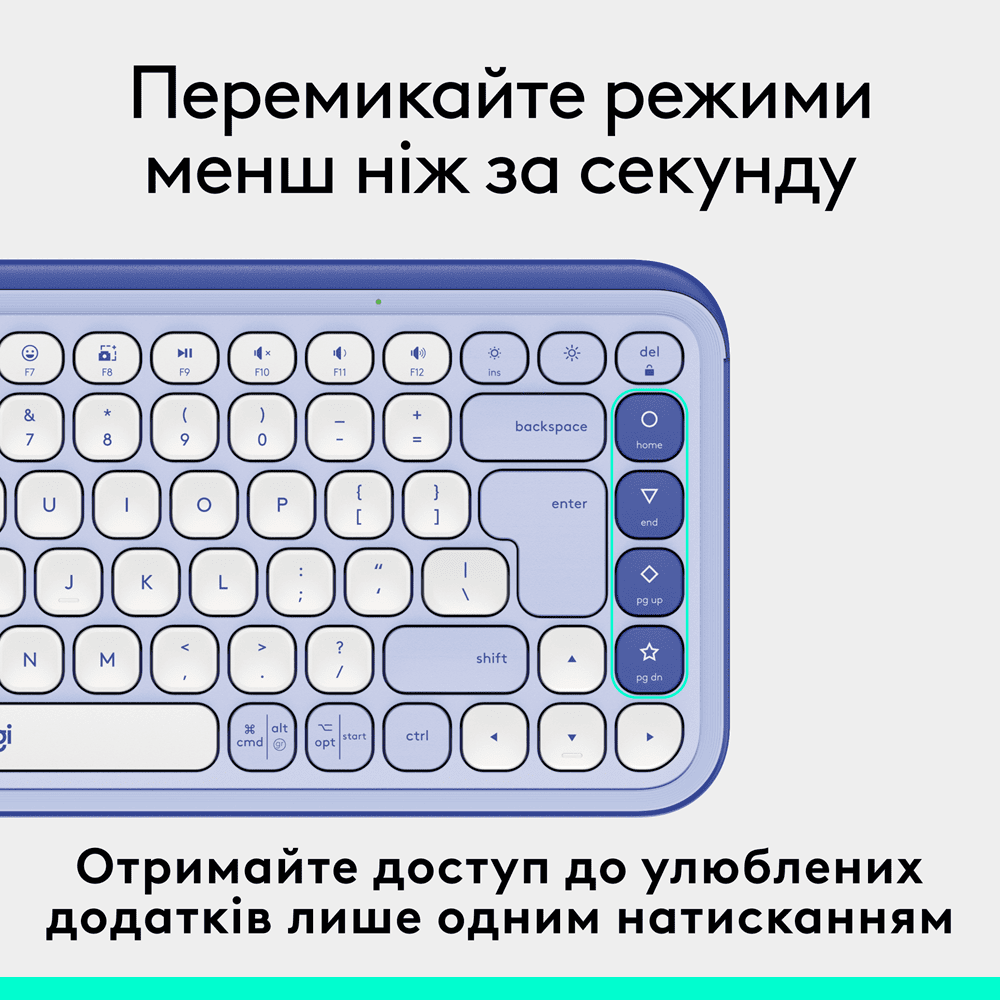 Клавіатура Logitech POP Icon Keys LILAC US INT'L (L920-013074) 
