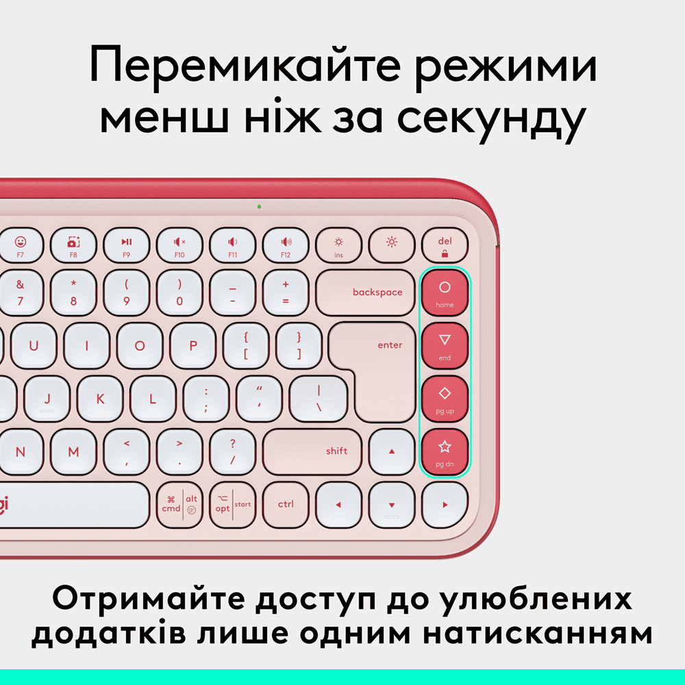Клавіатура Logitech POP Icon Keys ROSE US INT'L (L920-013073) 