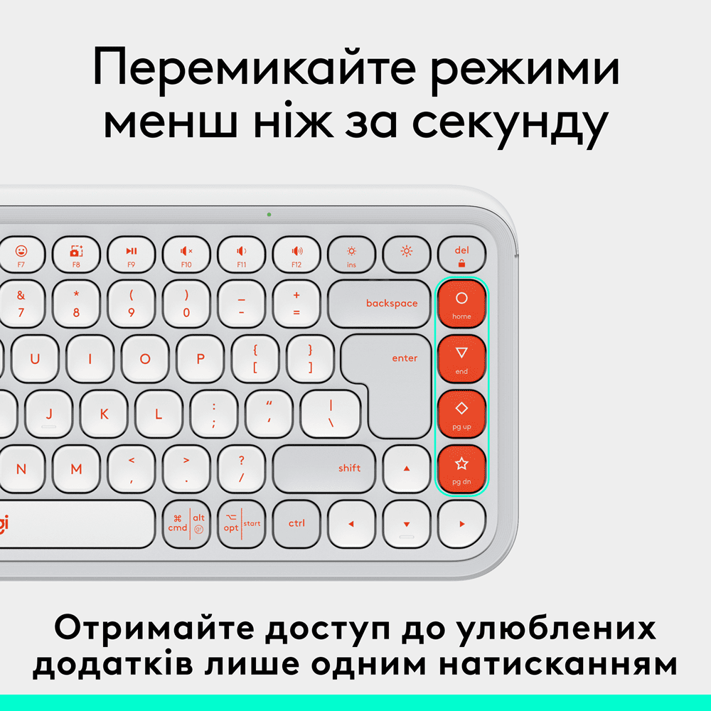 Клавіатура Logitech POP Icon Keys OFF WHITE US INT'L (L920-013072) 