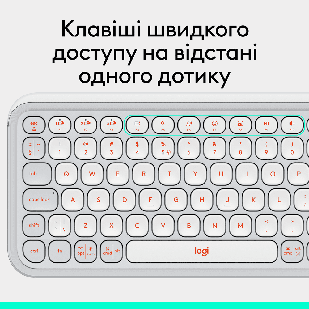 Клавіатура Logitech POP Icon Keys OFF WHITE US INT'L (L920-013072) 
