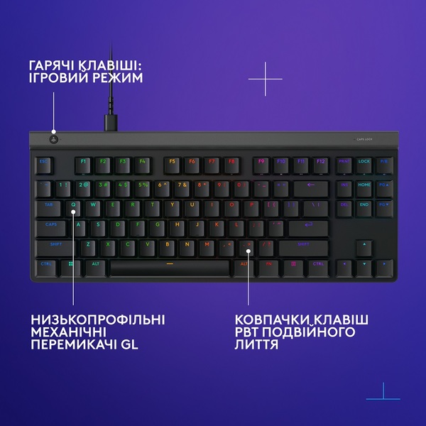 Клавіатура Logitech G515 TKL Gaming - Black - US INT'L (L920-012872) 
