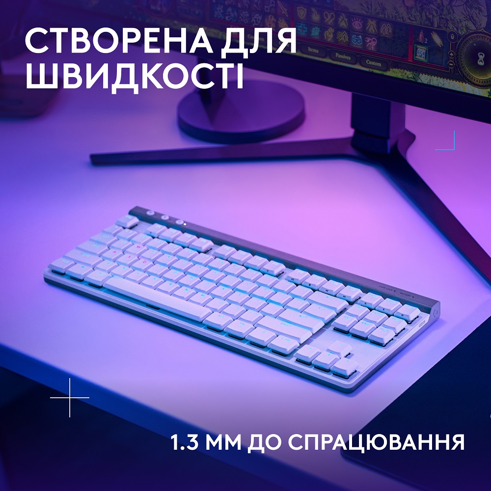 Клавіатура Logitech G515 LIGHTSPEED TKL Wireless Gaming White (920-012539)