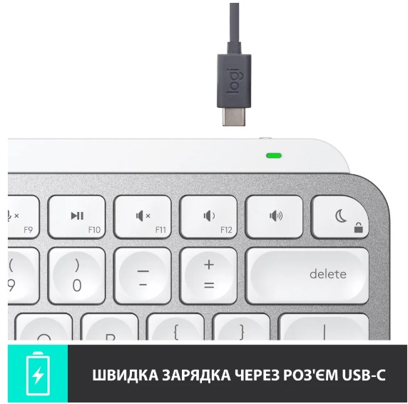 Клавіатура Logitech MX Keys Mini For Mac Wireless Illuminated Pale Grey