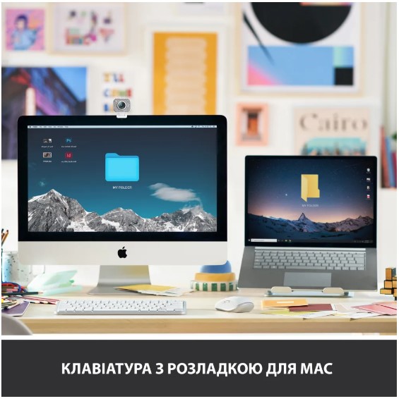 Клавіатура Logitech MX Keys Mini For Mac Wireless Illuminated Pale Grey