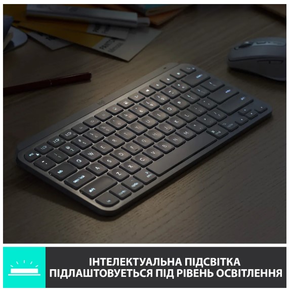 Клавіатура Logitech MX Keys Mini For Mac Wireless Illuminated Pale Grey