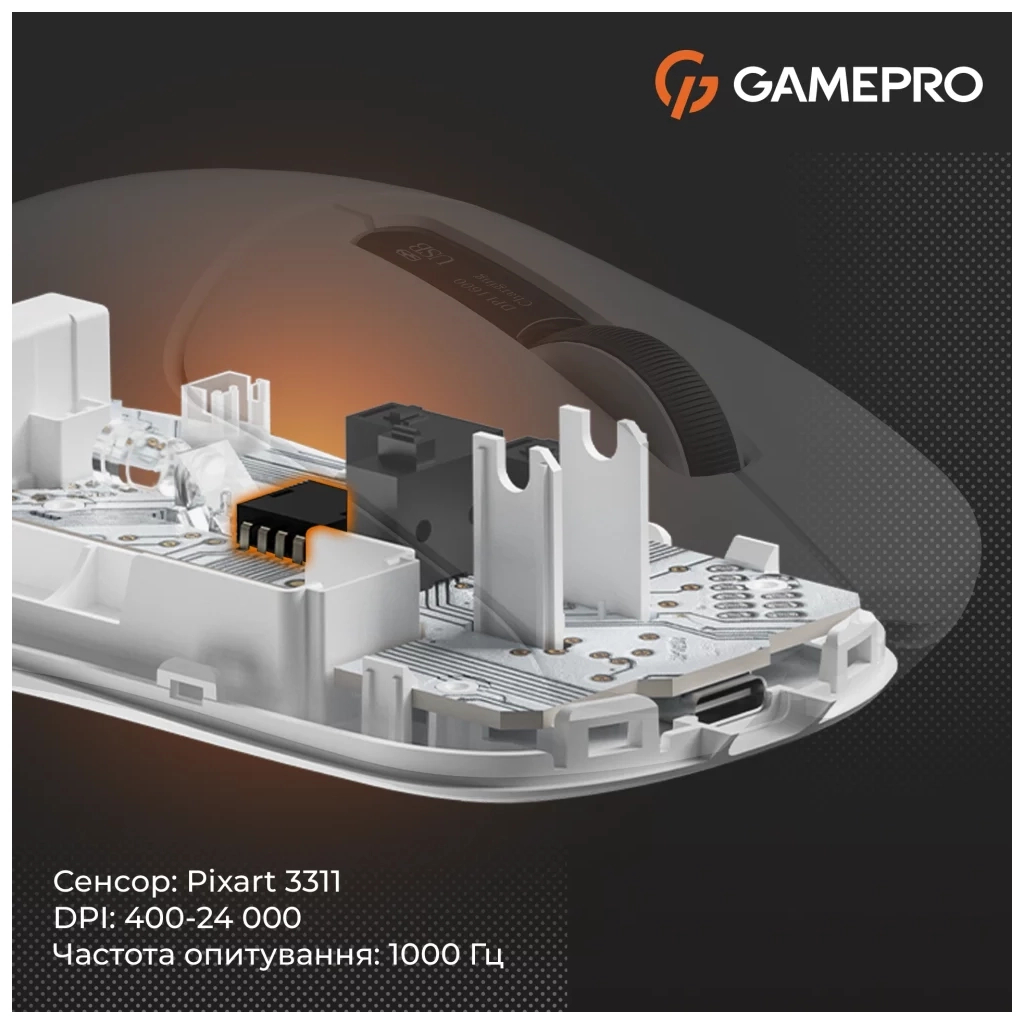 Мишка GamePro Genesis Ranker Wireless/Bluetooth/USB White (GM012W)