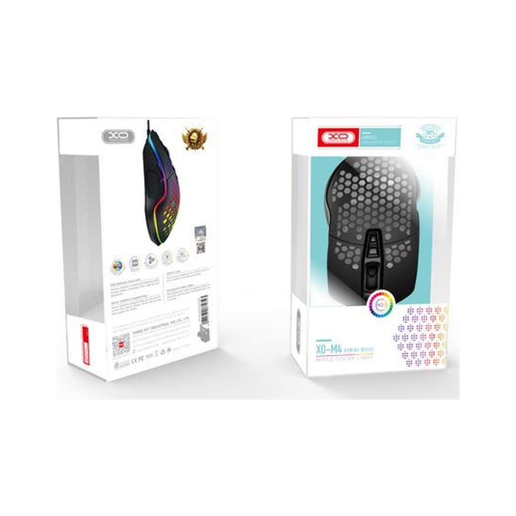 Мишка XO M4 4000 DPI RGB USB Black (XO-M4-BK)