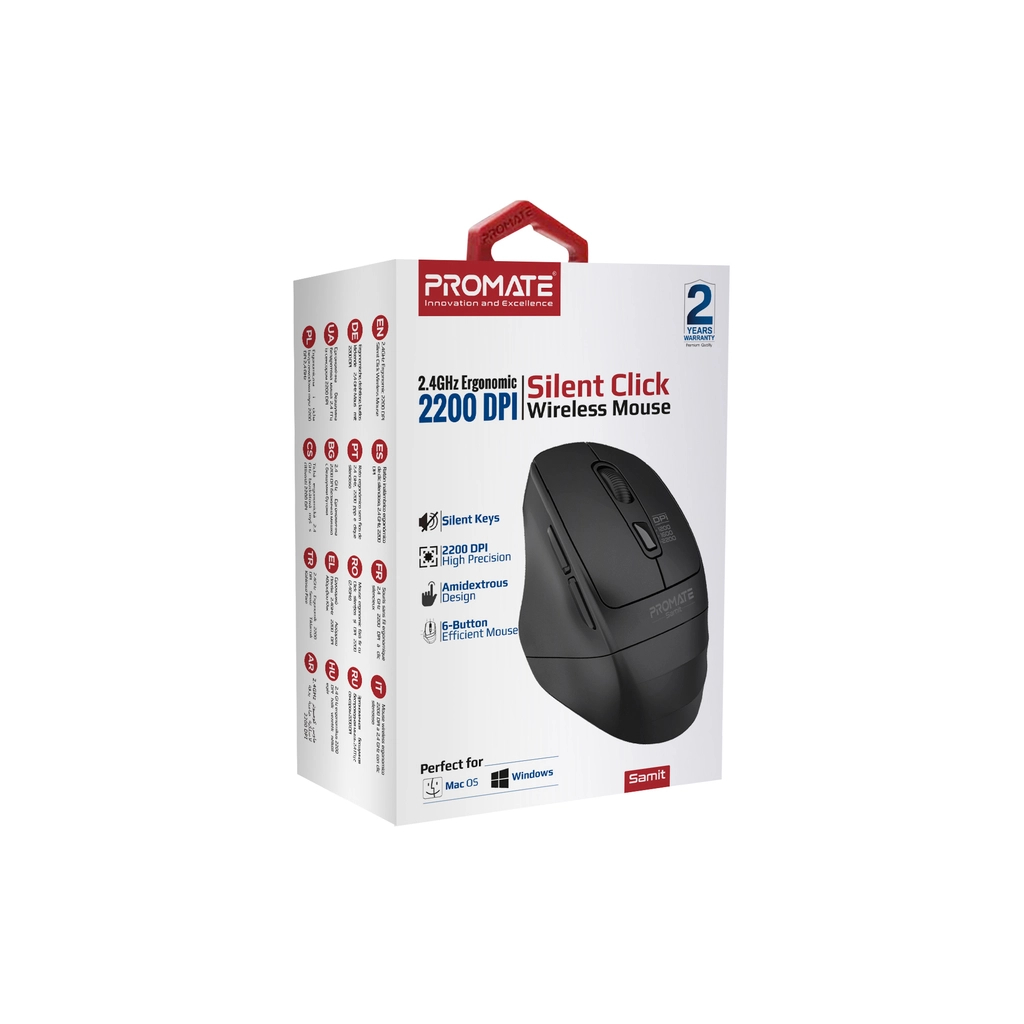 Мишка Promate Samit Wireless Black (samit.black)