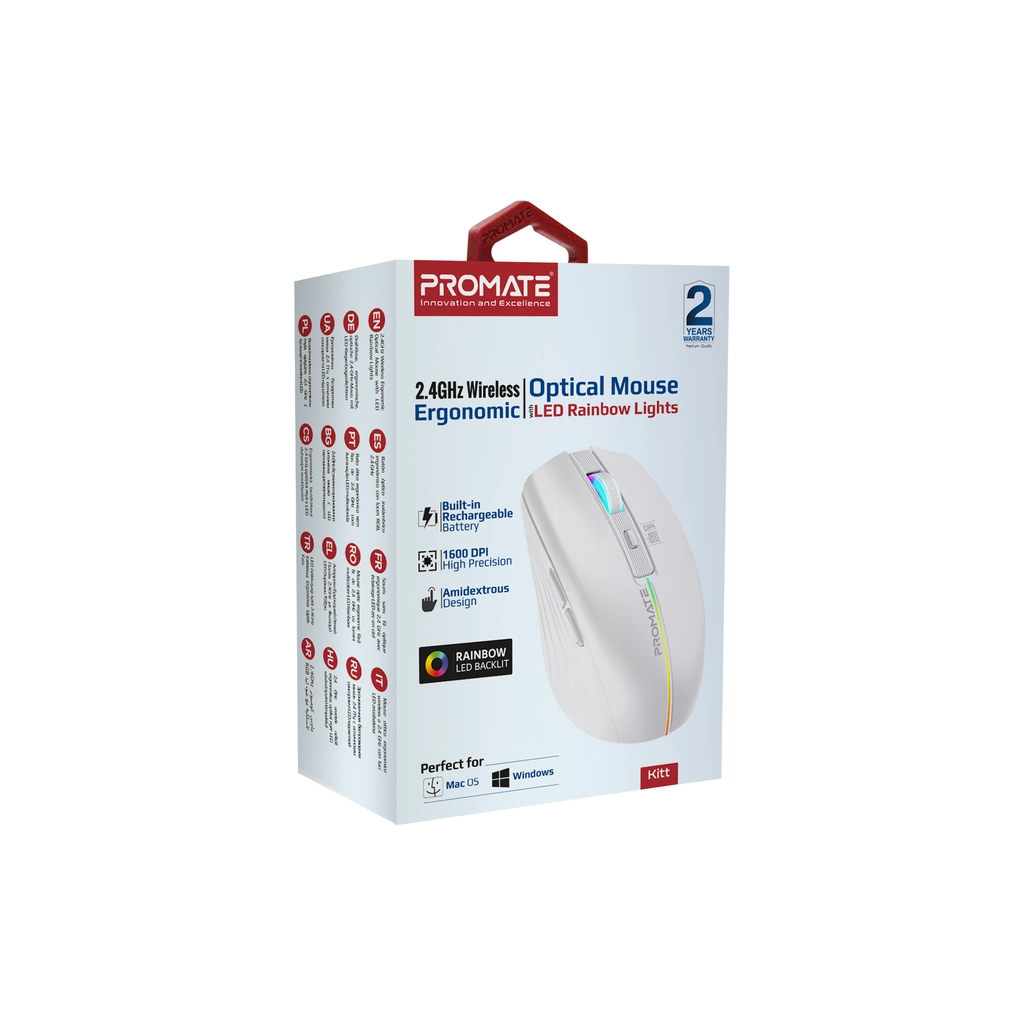 Мишка Promate Kitt Wireless White (kitt.white)