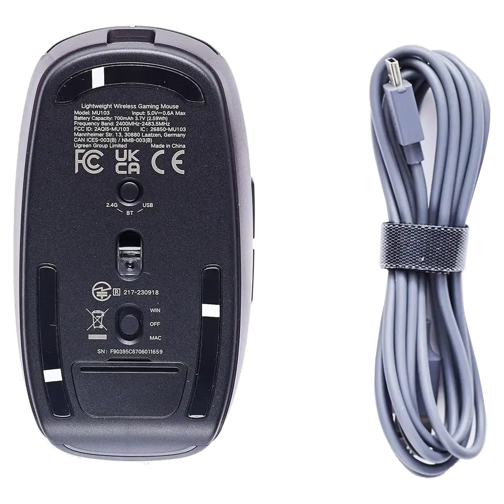 Мишка Ugreen MU103 Wireless/Bluetooth Black (90539)