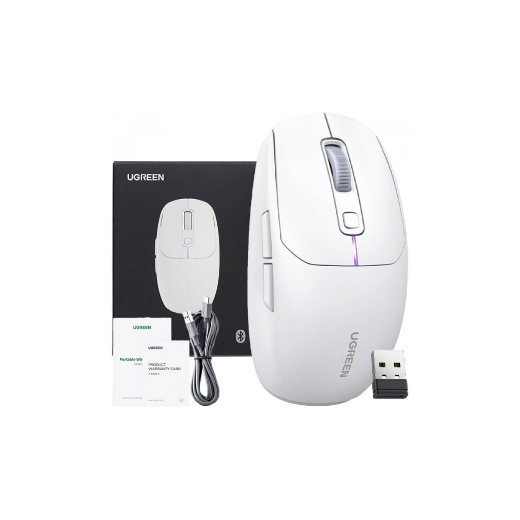 Мишка Ugreen MU103 Wireless/Bluetooth White (15629)