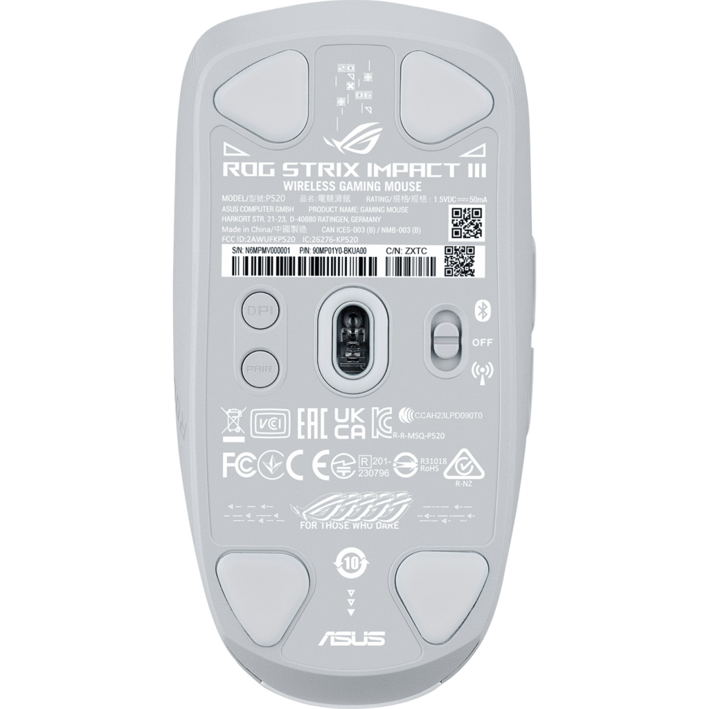 Мишка ASUS ROG Strix Impact III Wireless/Bluetooth White (90MP03D0-BMUA10)