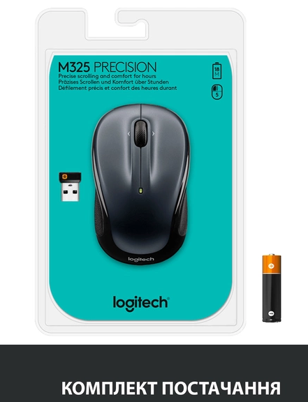 Миша комп'ютерна Logitech M325s Wireless Dark Silver (910-006812)