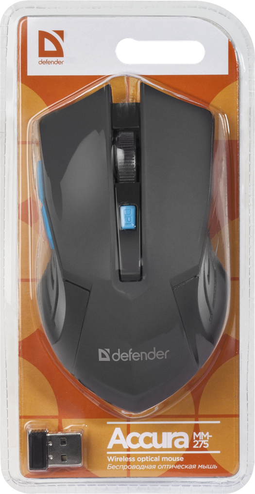 Миша Defender Accura MM-275 Wireless синій (52275)
