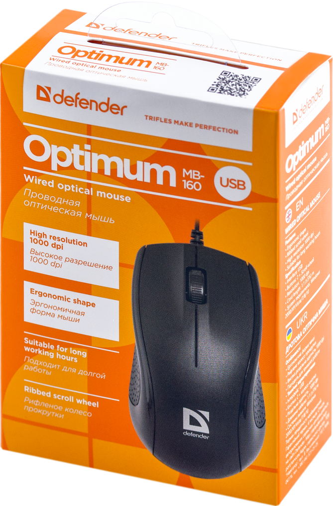 Миша Defender Optimum MB-160 USB Black (52160)