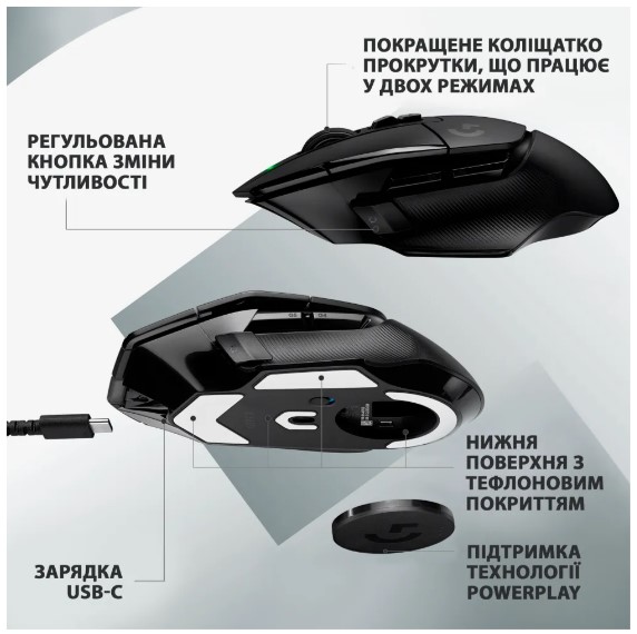 Миша Logitech G502 X LIGHTSPEED Black (910-006180)