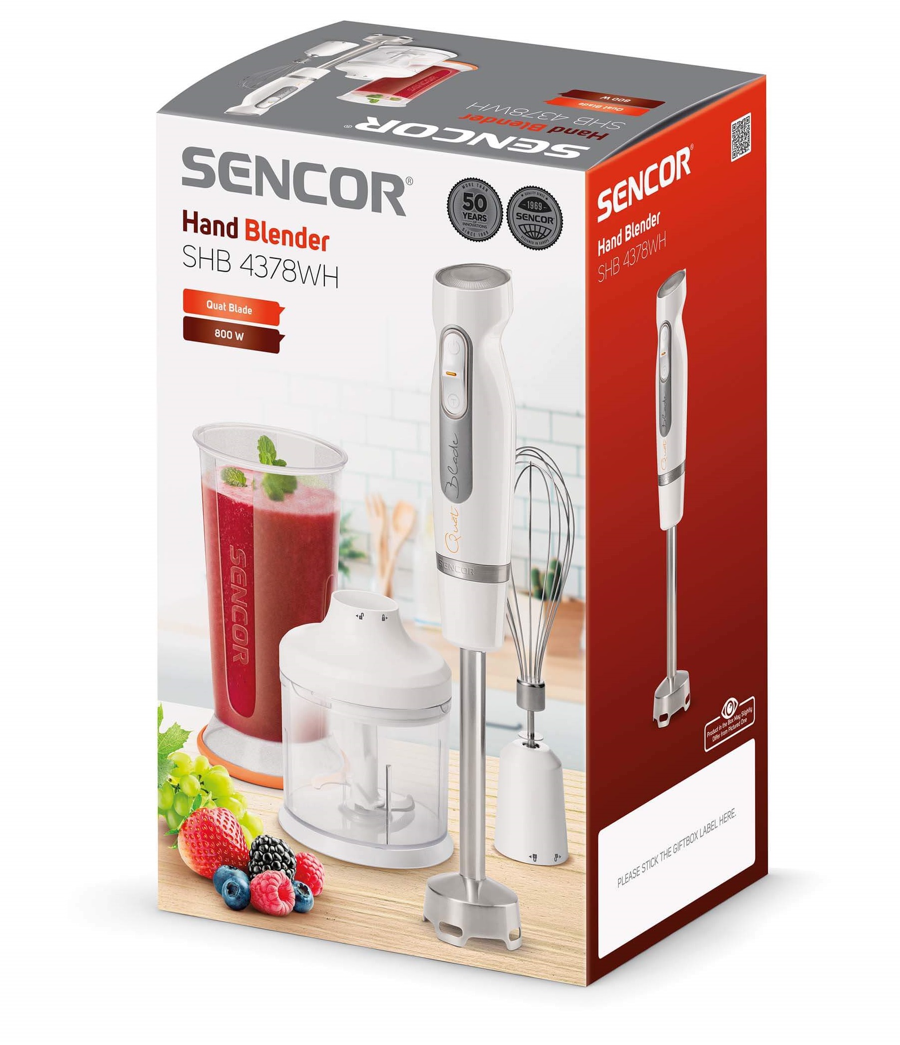 Занурювальний блендер Sencor SHB 4378WH