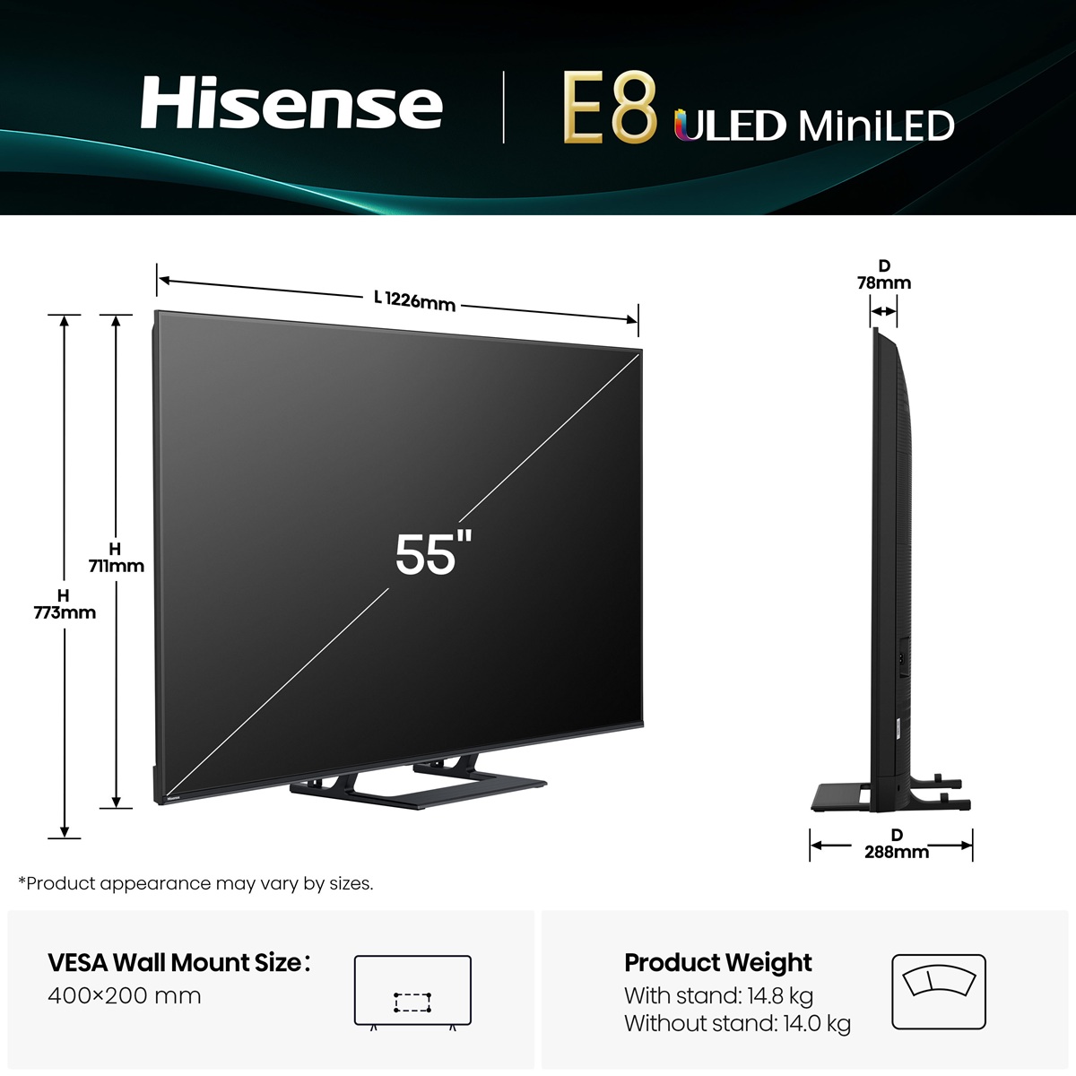 LED-телевізор Hisense 55E8Q 