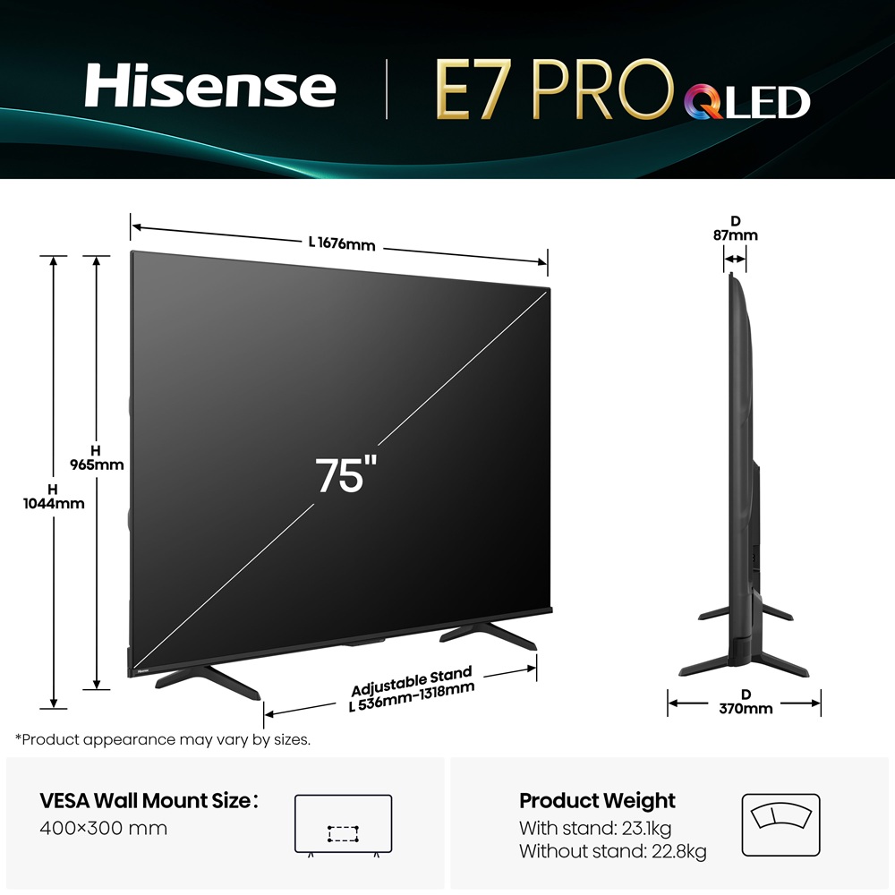 LED-телевізор Hisense 75E7Q PRO 
