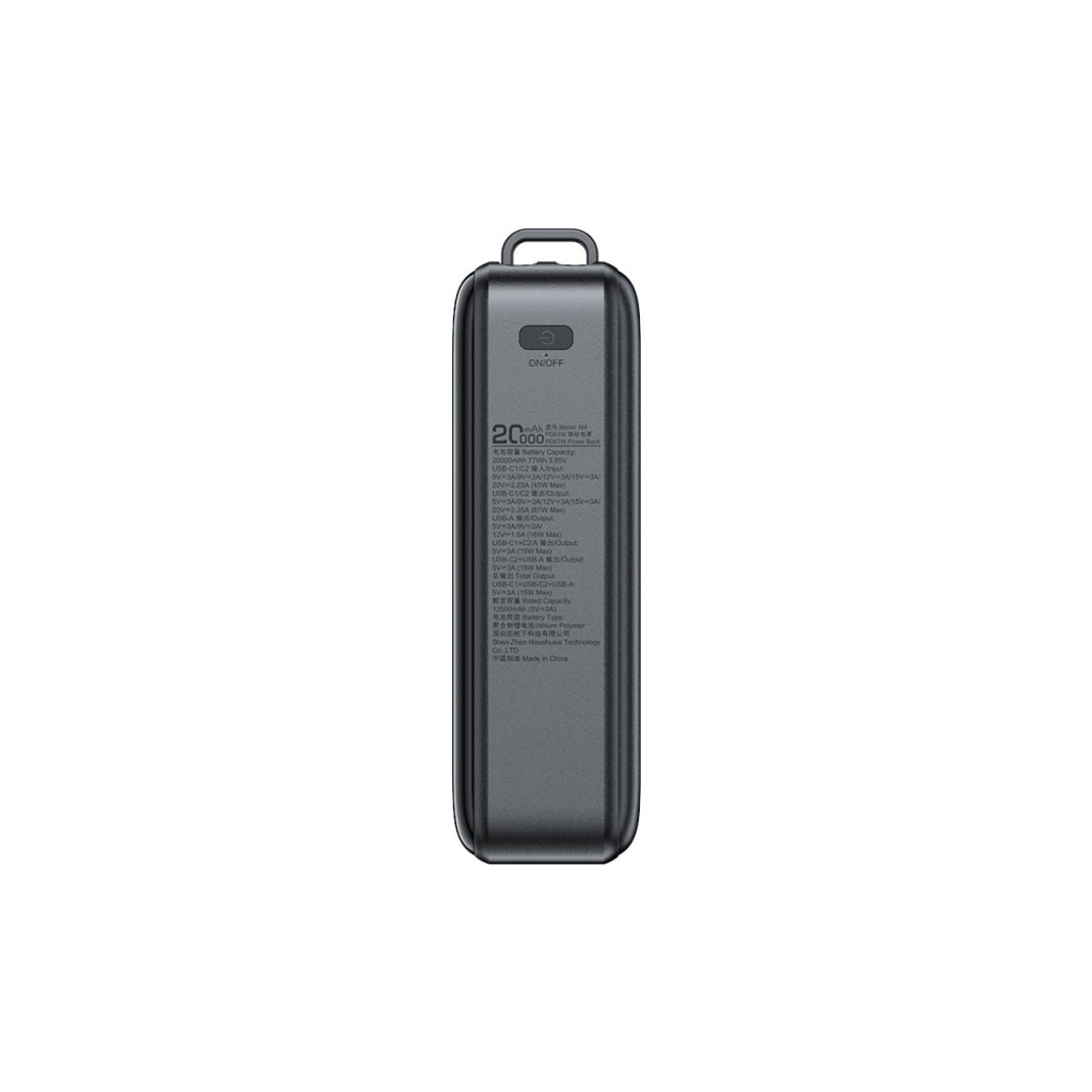 Батарея універсальна Acefast 20000mAh 67W PD/3.0, 20В/3.35A Type-C, USB-A, with cable, Li-ion M4 Black (6974316282723)