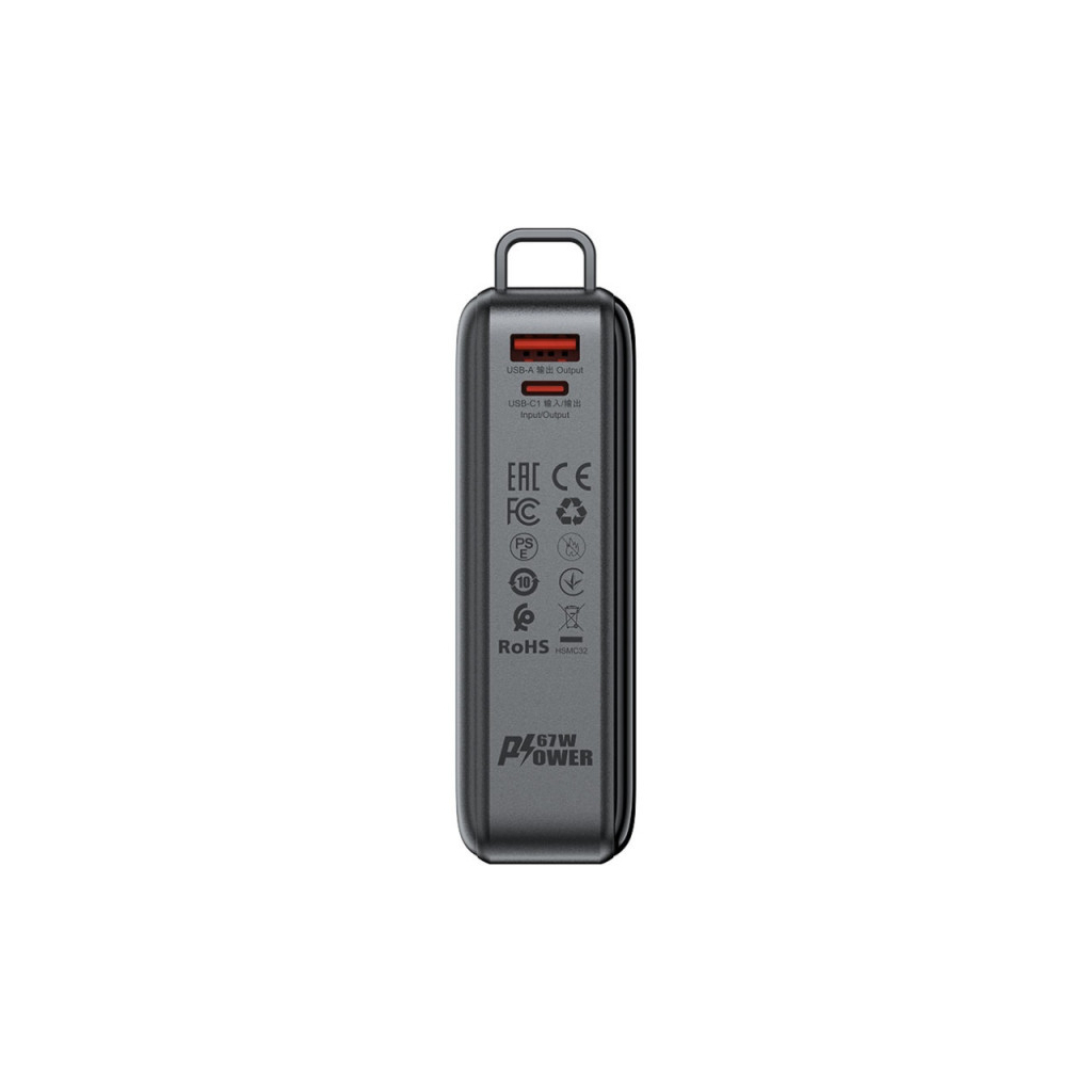 Батарея універсальна Acefast 20000mAh 67W PD/3.0, 20В/3.35A Type-C, USB-A, with cable, Li-ion M4 Black (6974316282723)