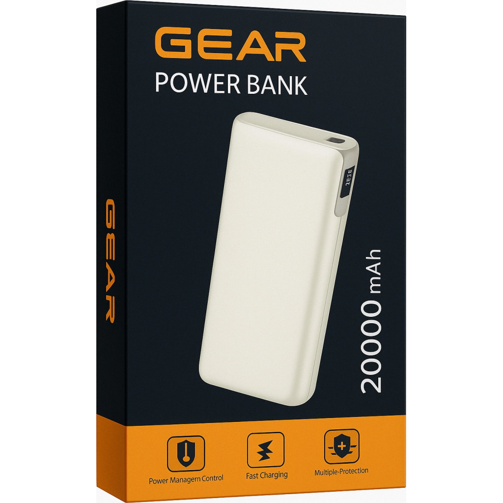 Батарея універсальна GEAR 20000mAh, PD/22.5W, black (WP952P)