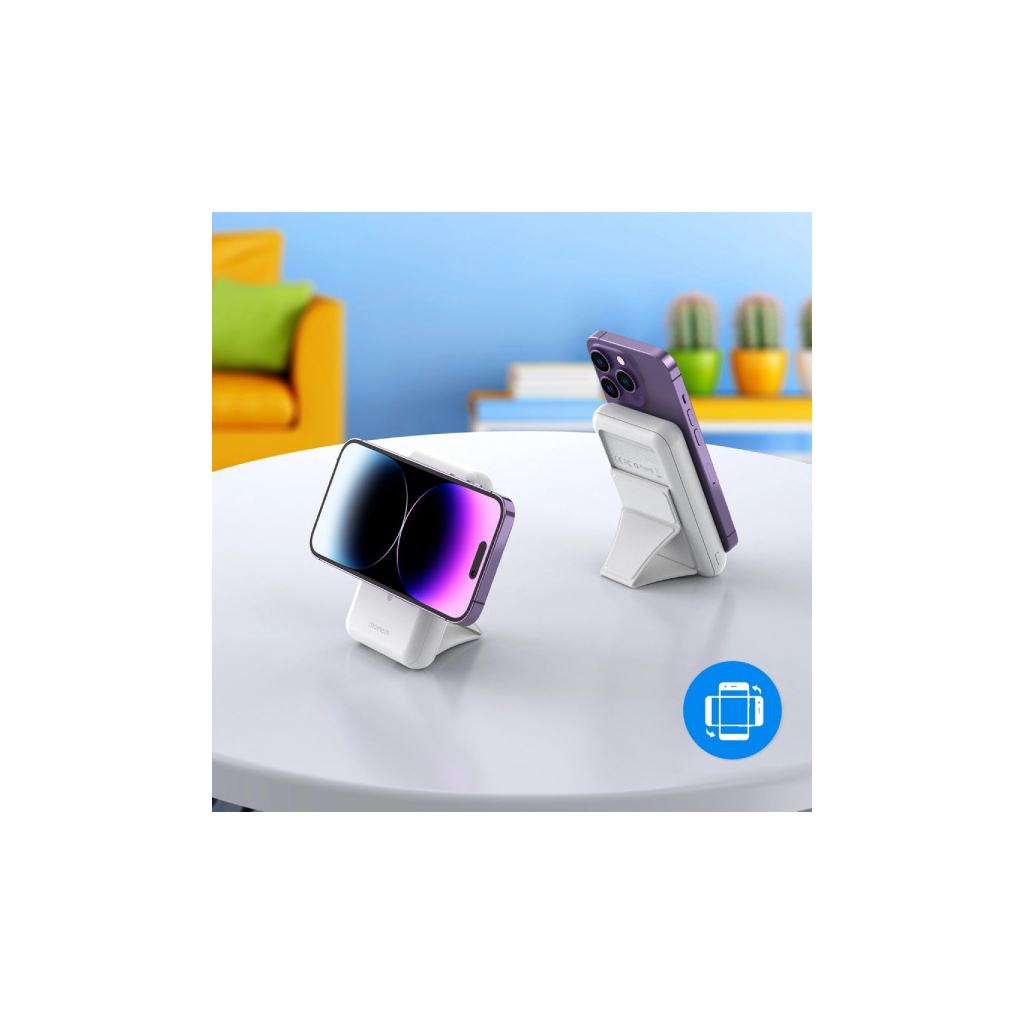 Батарея універсальна Choetech Magnetic Wireless 10000mAh 20W, PD,QC/3.0, USB-A, USB-C, White (B663-ACWH)