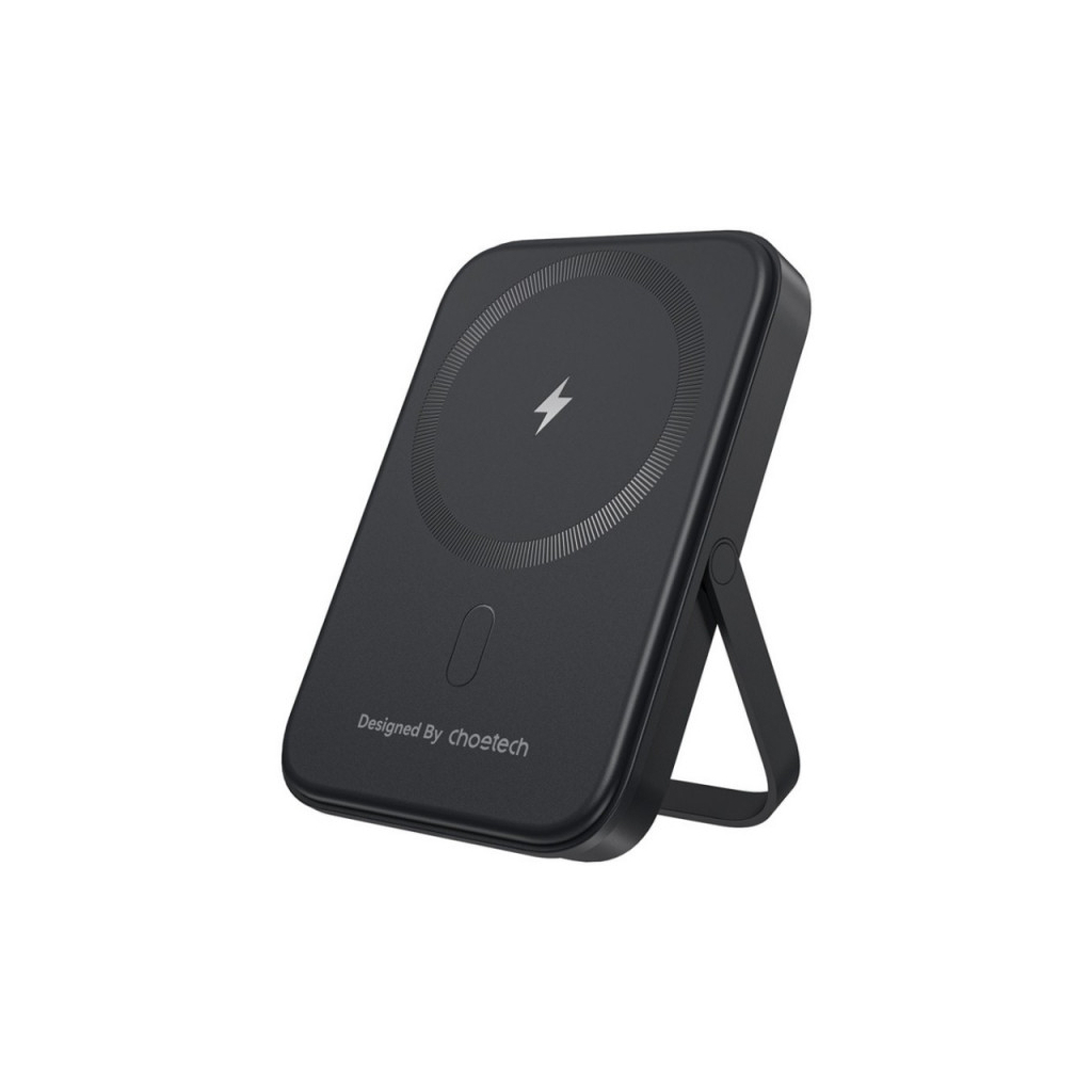 Батарея універсальна Choetech Magnetic Wireless 5000mAh 20W, PD, Qi-15W, USB-C In/Out, with holder, Black (B742-CCBK)