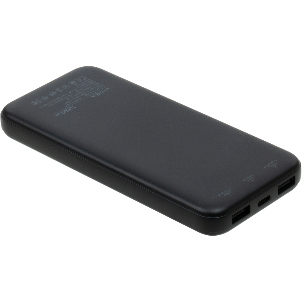 Батарея універсальна Vinga 10000 mAh 10W Black (VPBB10)