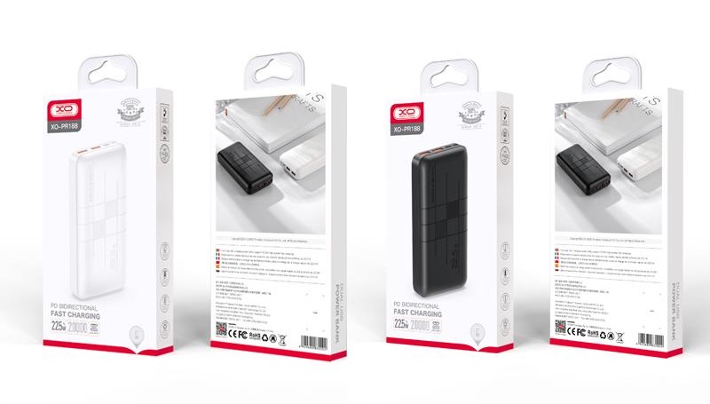 Портативний зарядний пристрій XO PR188 - 20000 mAh (Black)
