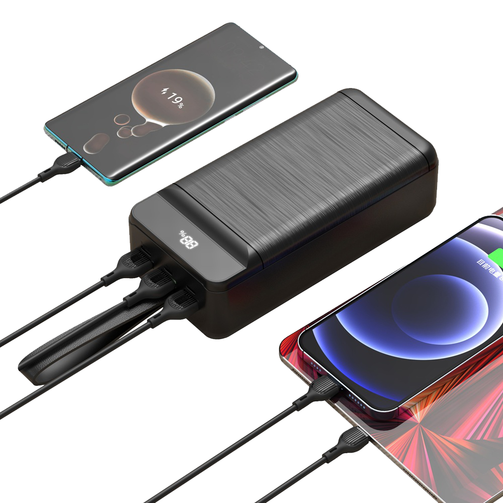 Портативний зарядний пристрій XO PR158 - 50000 mAh 3-Input PD20W + QC22.5W with light Black