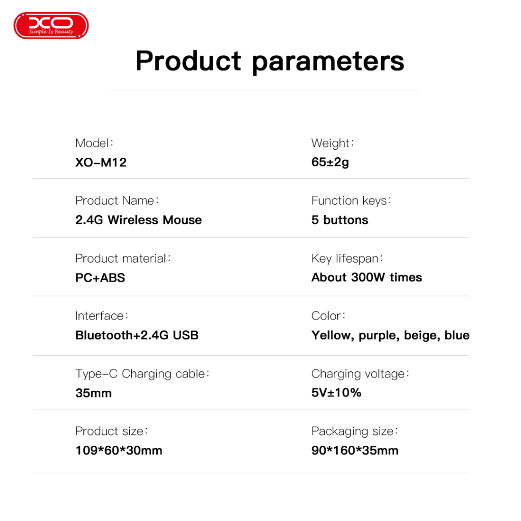 Мишка XO M12 Wireless Transparent/Blue (M12 Blue)