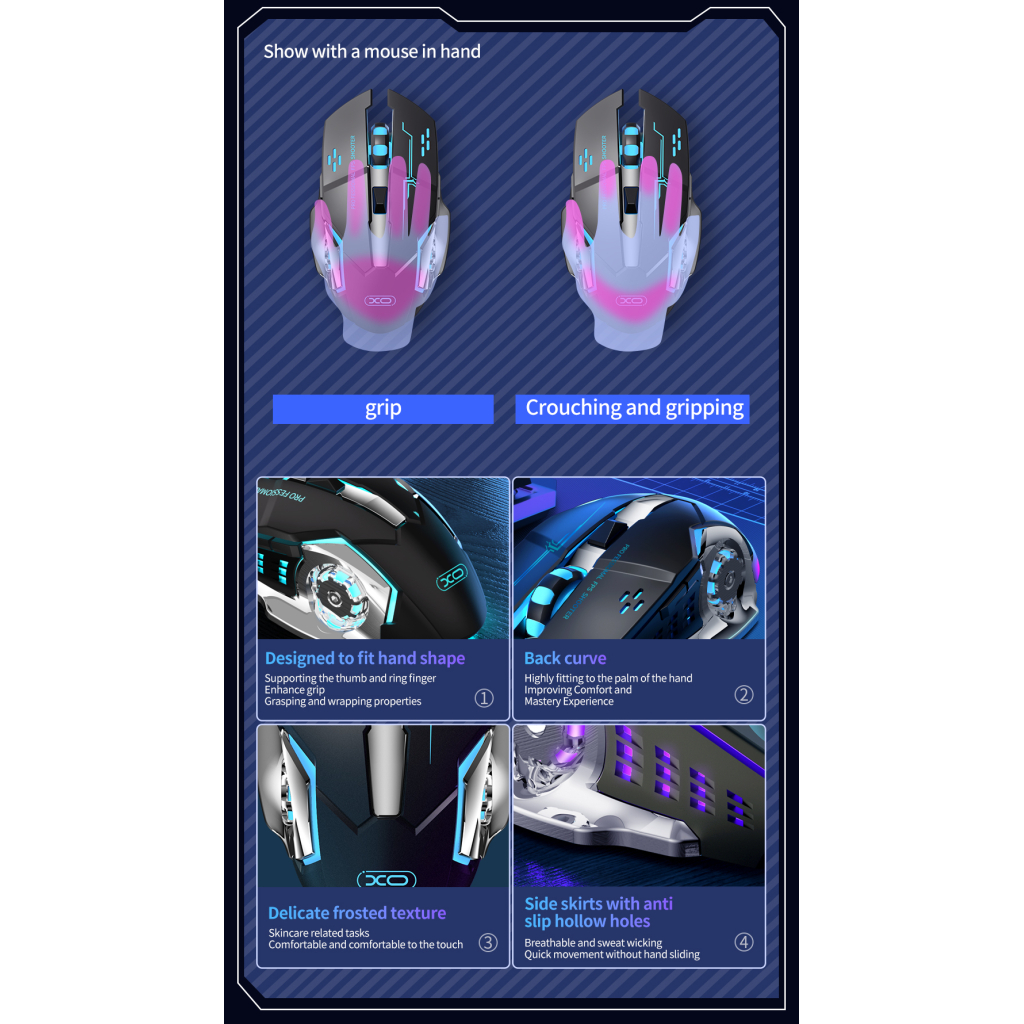 Мишка XO M10 Wireless Black/Silver (M10 Black+Silver)