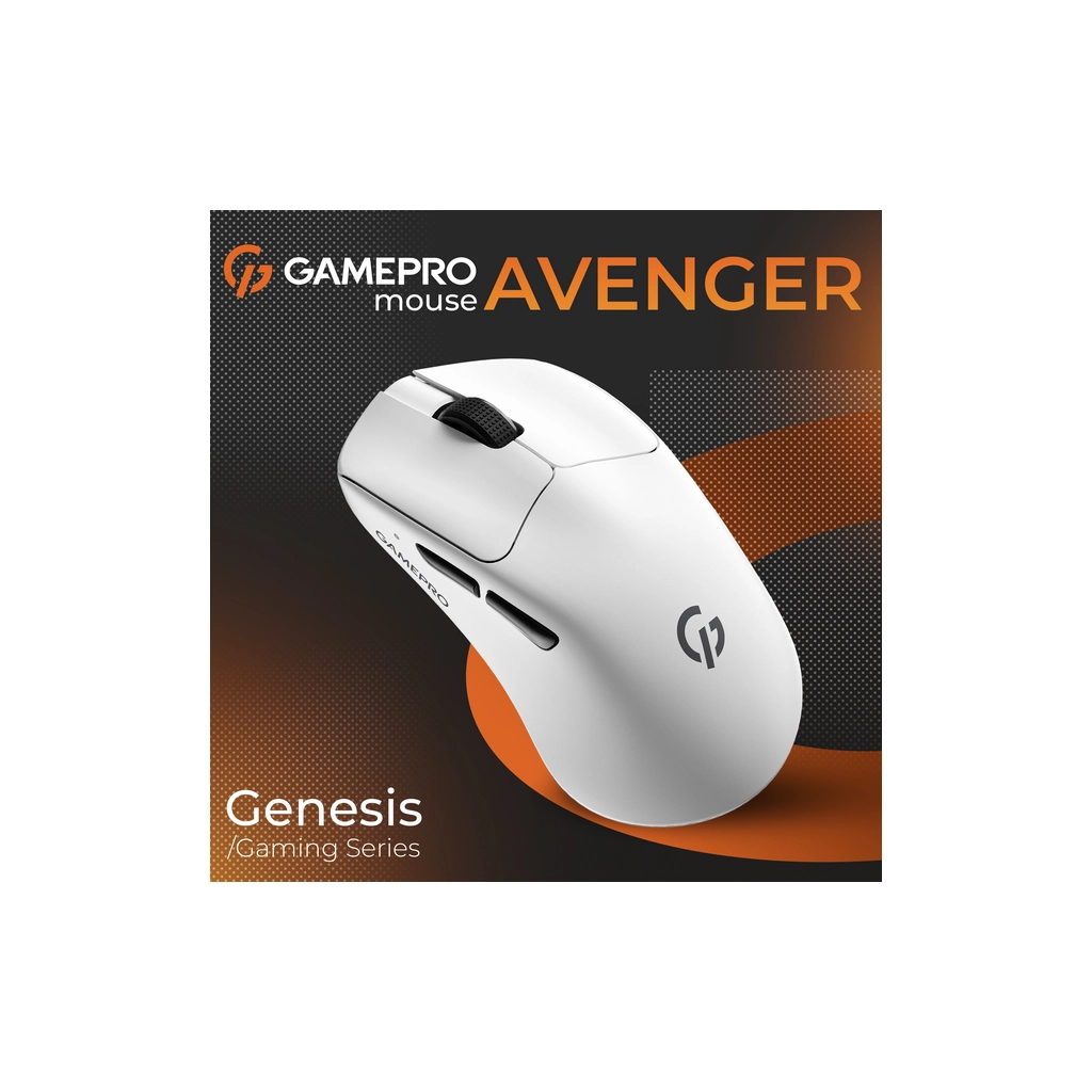 Мишка GamePro Genesis Avenger Wireless/Bluetooth/USB White (GM096W)