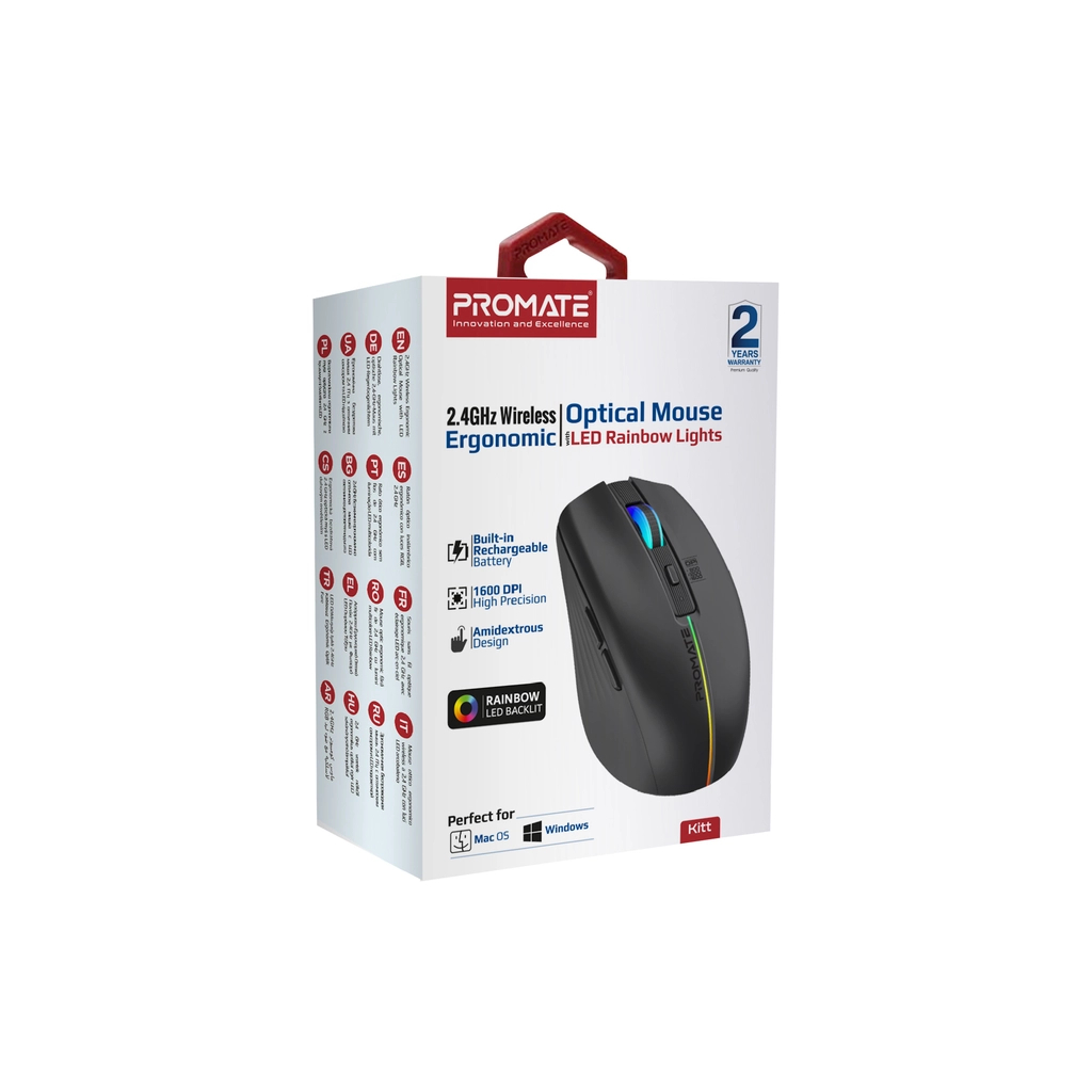 Мишка Promate Kitt Wireless Black (kitt.black)