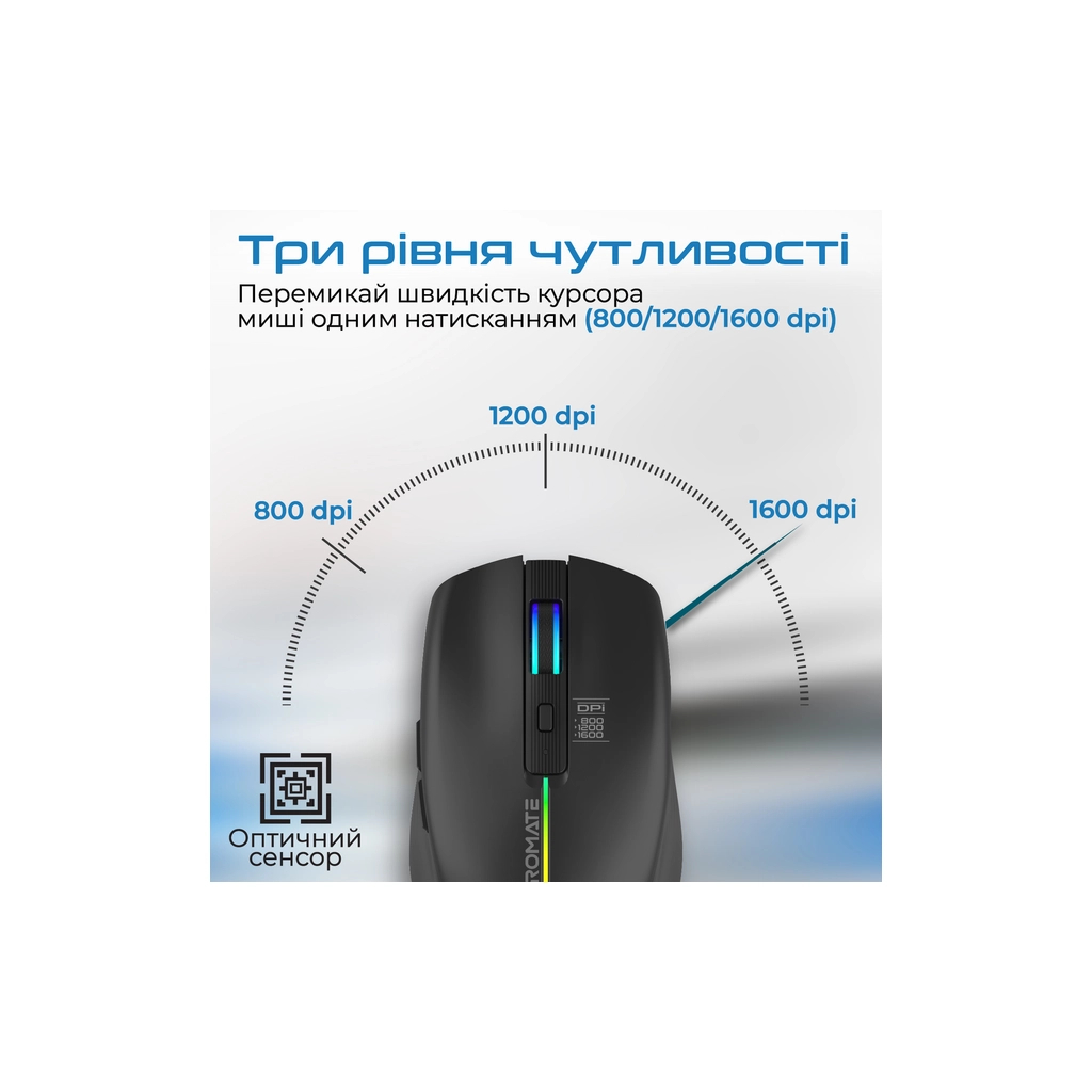 Мишка Promate Kitt Wireless Black (kitt.black)