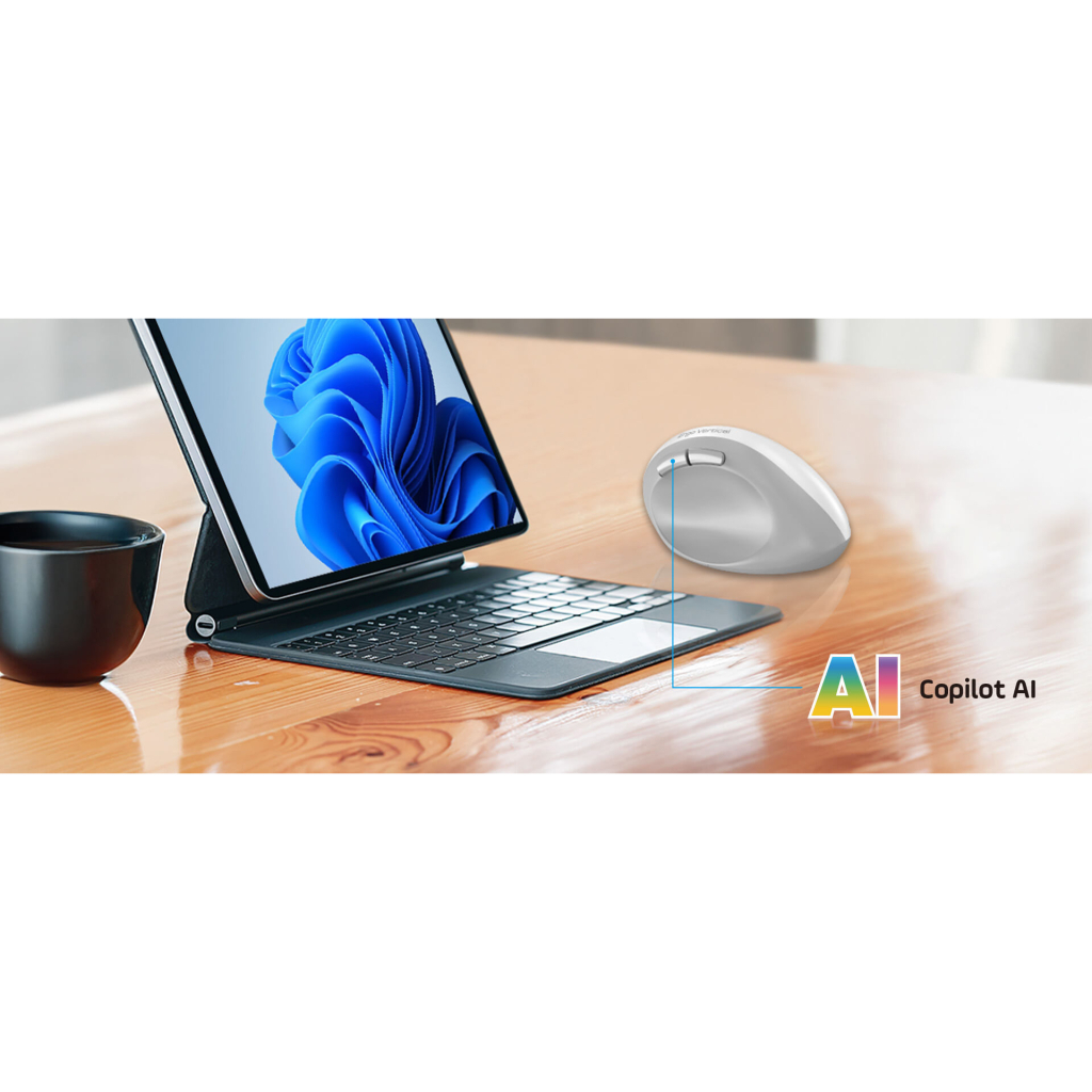 Мишка Genius Ergo 8350S AI Silent Wireless White/Grey (31030041401)