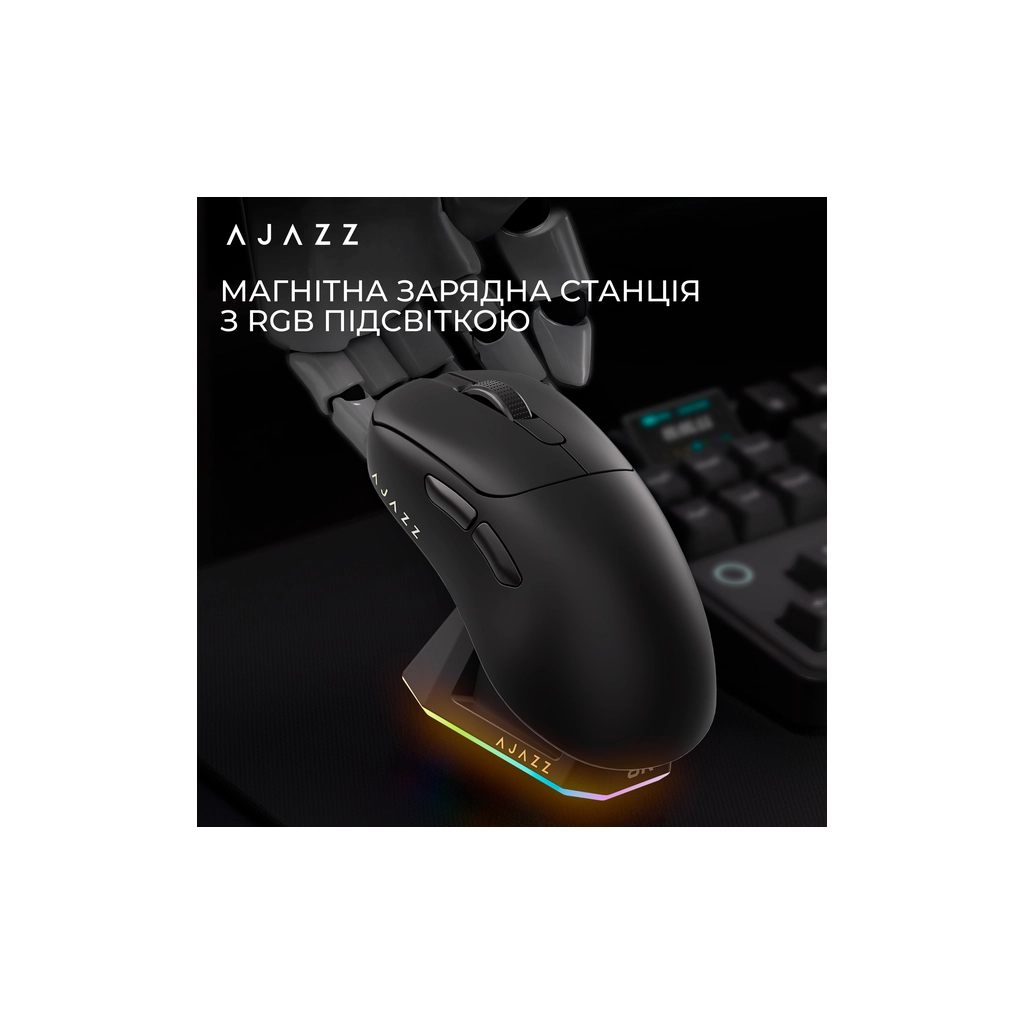 Мишка Ajazz AJ179PRO Wireless/Bluetooth/USB Charging Dock Black (AJ179-PRO-B)