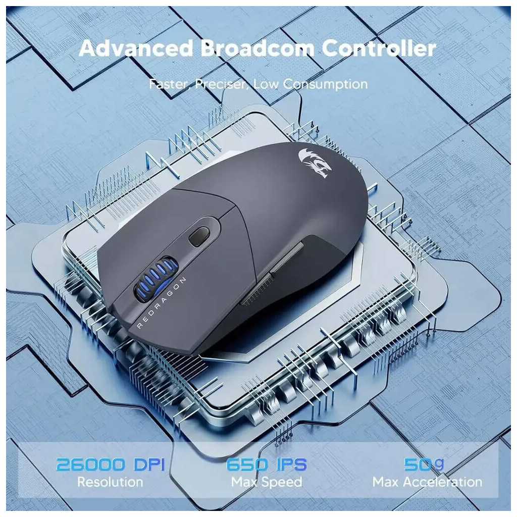 Мишка Redragon M917GB ST4R Pro Wireless/Bluetooth Black (72209)