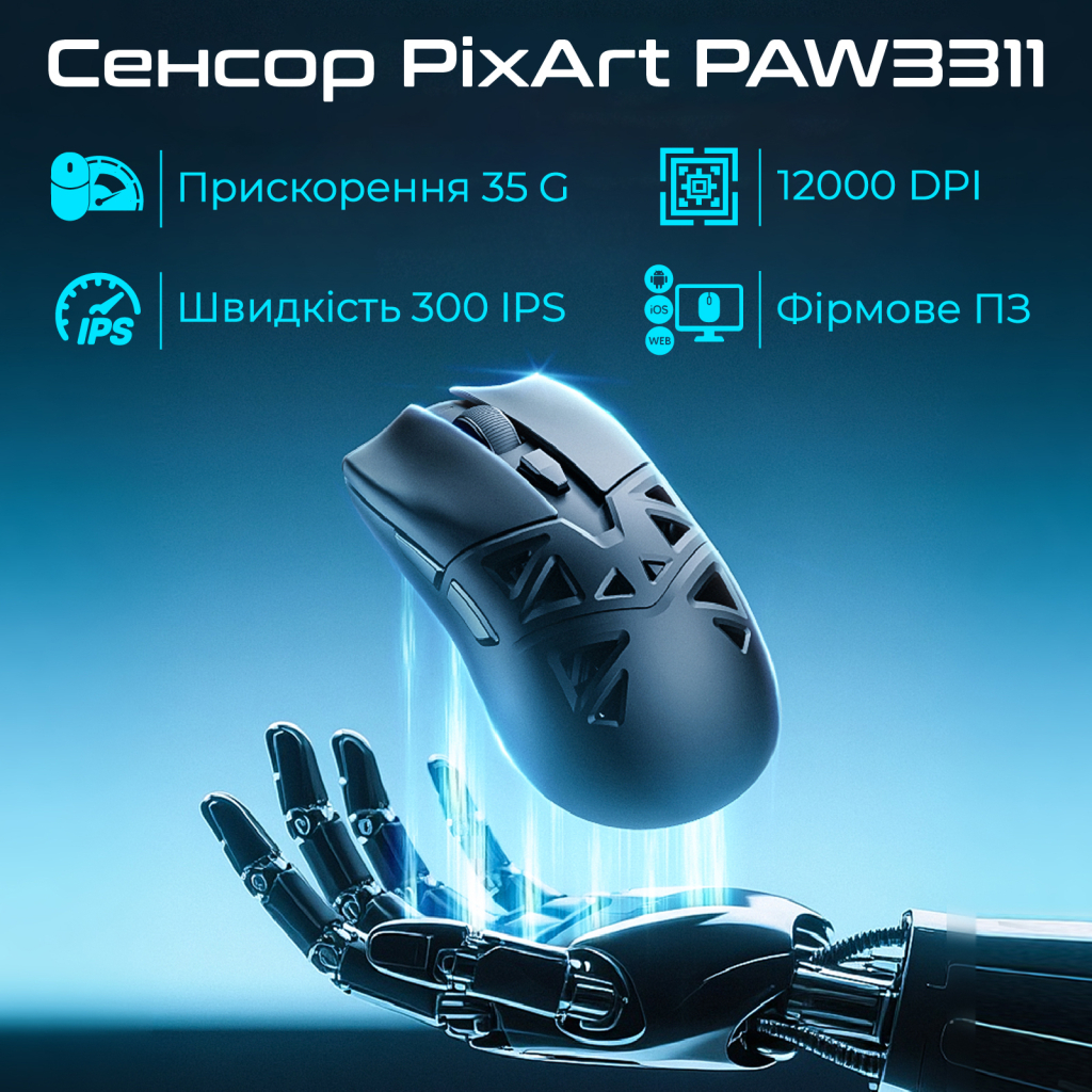 Мишка RAWM SA-SL01C Wireless/Bluetooth White (SA-SL01C.white)